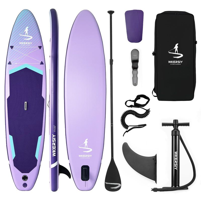 Paddle Board Surfboard 11ft Purple Inflatable SUP Board AllWater Performance Series High-Visibility Ultra-Stable Design Water Sports Surfboards_voghion.com