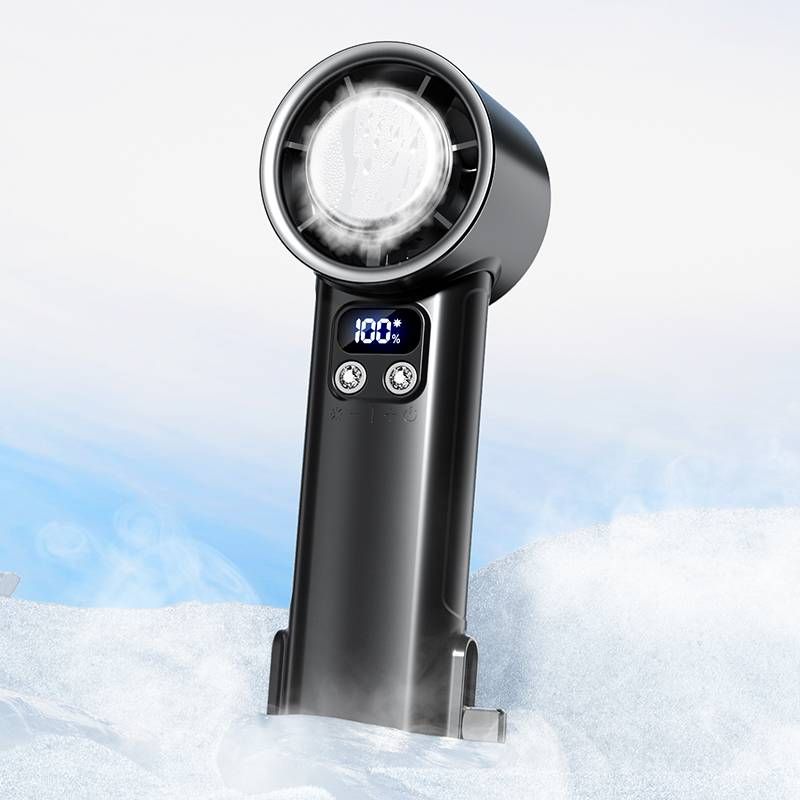 Handheld Portable Fan With Ice Cooler, Monitor, 3600mAh Rechargeable Personal Fan, Ultra Small But Powerful, Small Pocket Fan_voghion.com