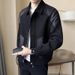 Men's Leather Jacket Spring And Autumn 2025 New Fashion Trend Knitted Patchwork Casual Jacket Spring Cool Jacket_voghion.com