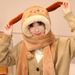 Scarf, Hat, And Gloves In One, Women's Hooded, Cute And Warm In Winter, Plush Scarf, Three In One Thick And Cold Resistant In Winter_voghion.com
