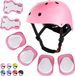 WayEee Skateboard Knee Pads, Pad Protective Gear Set Adjustable Girls Kids 3-10 Helmet Elbow Pads Wrist Guards For Sport_voghion.com