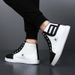 Férfi őszi új, magas szárú, koreai változatú, fehér táblás, diáksport-alkalmi cipő, divatos_voghion.com