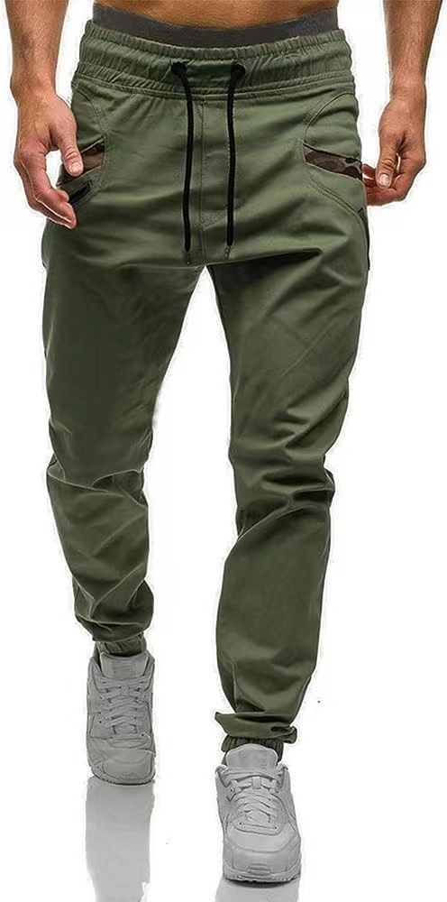 2024 Sports and Leisure Long Pants Fashion Trend Straight Tube Work Slim fit Tie Feet Men's pants_voghion.com