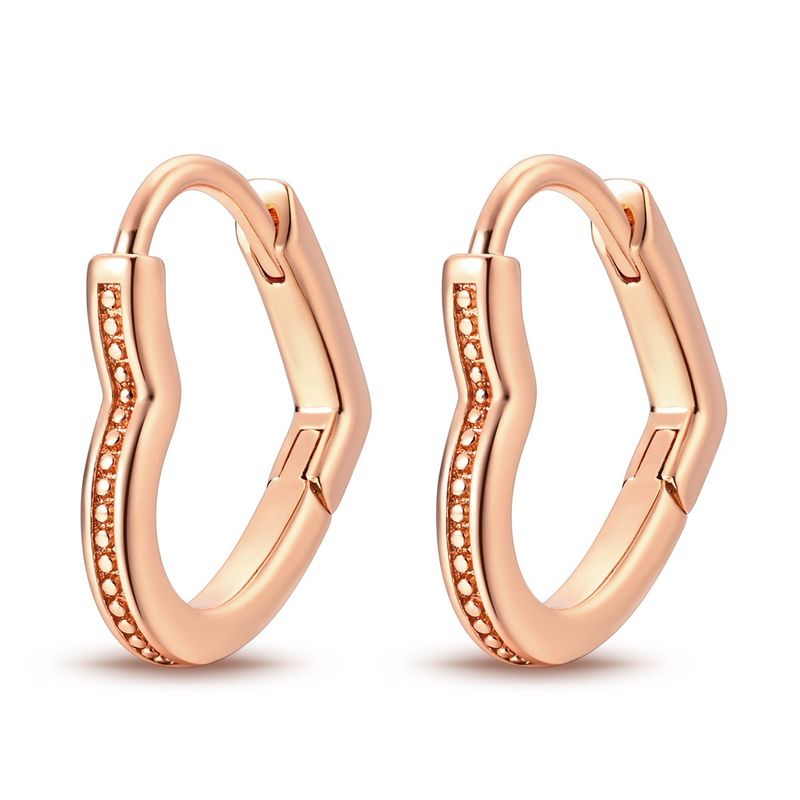 Gioielli da donna, temperamento di alta gamma, semplici orecchini a forma di cuore, a forma di stella, in oro K, placcati in argento e rame._voghion.com