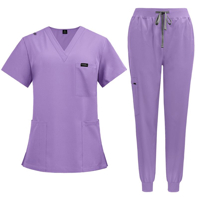 Women's Clothing Color Operating Room Short Sleeved Hand Washing Clothes Female Skin Management Nurse Clothes Surgeon Isolation Clothes Work Clothes_voghion.com