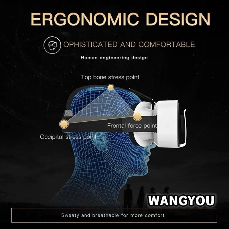 Nouveautés G05 3D Shine Con Casque de réalité virtuelle réglable monté sur la tête Lunettes VR pour smartphones Android 4,76 pouces_voghion.com