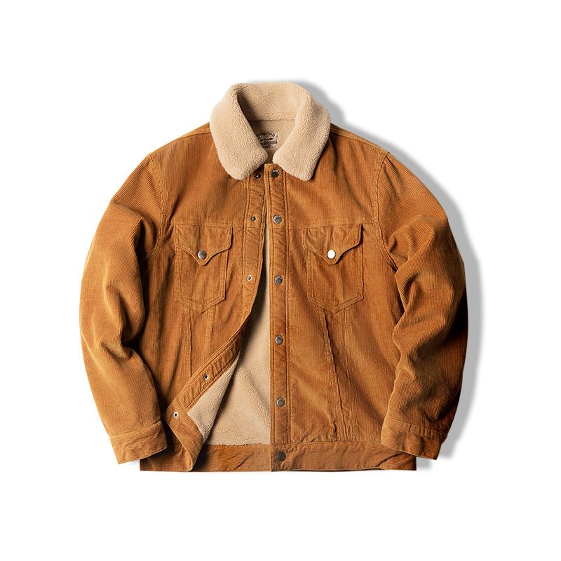 Abbigliamento da uomo Madden workwear retrò giacca in velluto a coste con risvolto cappotto in lana d'agnello pesante cappotto in cotone ispessito uomo autunno e inverno_voghion.com