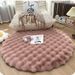 tapis rond en peluche lapin canapé salon table basse chambre vestiaire coiffeuse tapis tapis rond blanc_voghion.com