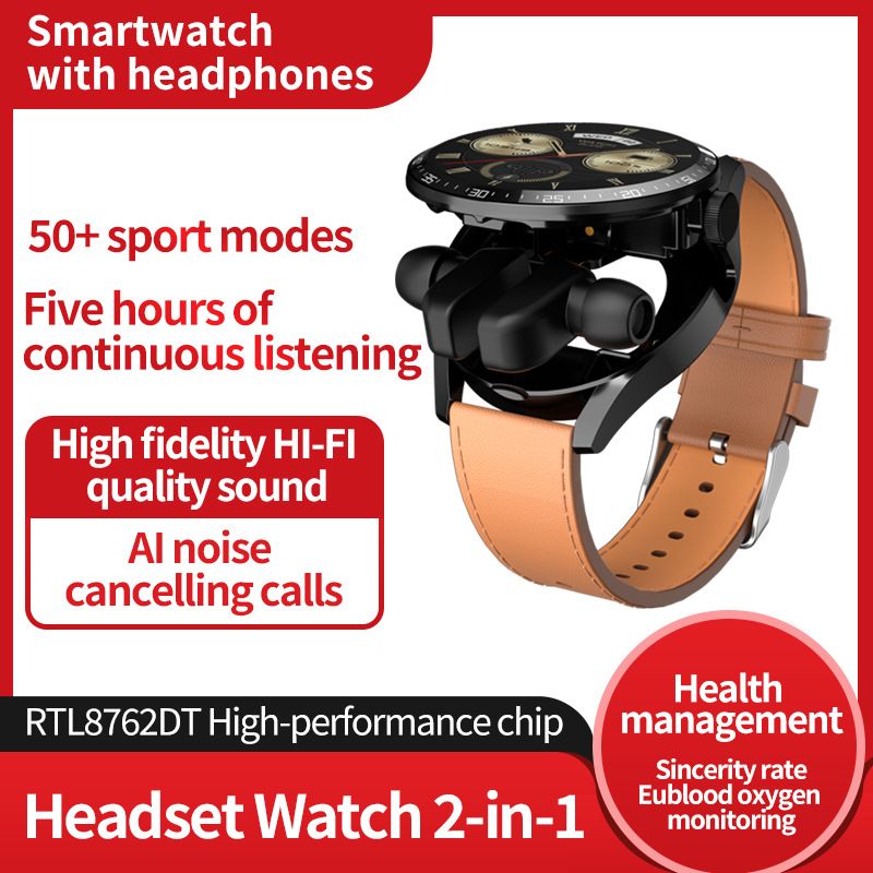 GT5 Call Watch Bluetooth Headset 2-in-1 Push Notification Health Monitoring Payment Smart Watch NFC Health Heart Rate Monitoring