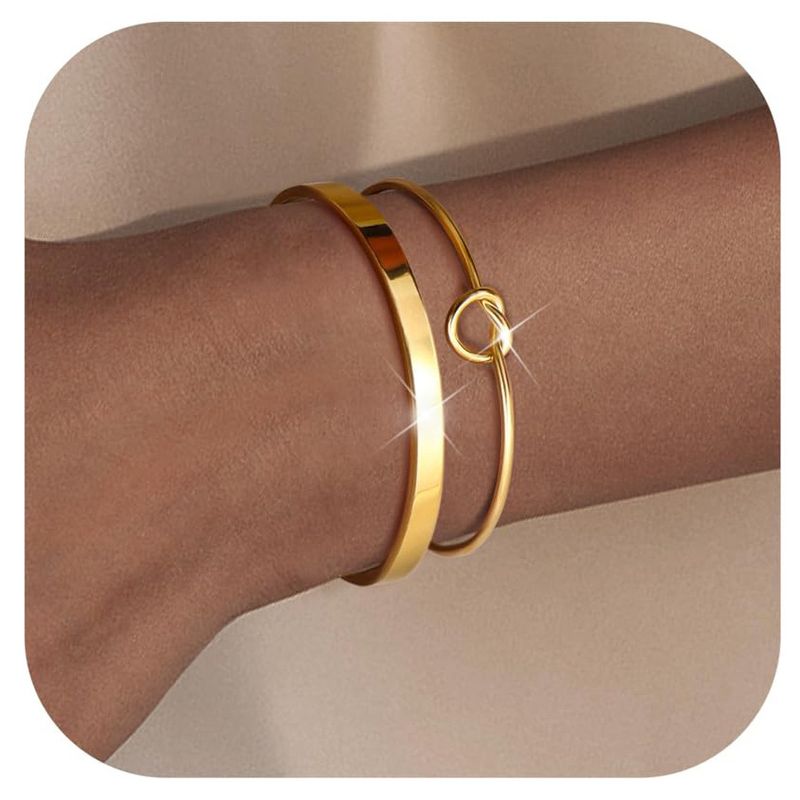 Nuovo set impilabile di bracciale tennis con perline in oro e diamanti, catena cubana, nodo a forma di cuore e graffetta_voghion.com