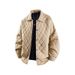 Ropa de hombre. Chaqueta acolchada ligera para hombre con estampado de rombos - Abrigo informal de corte holgado para parejas (Negro, Caqui, Beige, Verde, Morado)_voghion.com