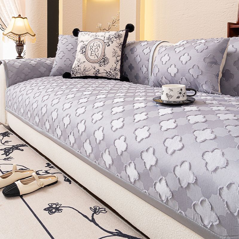 Chenille Sofa Cushion Cover Set – Customizable, Cat-Resistant Protector For Sectional Couches (Geometric Pattern, Non-Slip Backing)_voghion.com