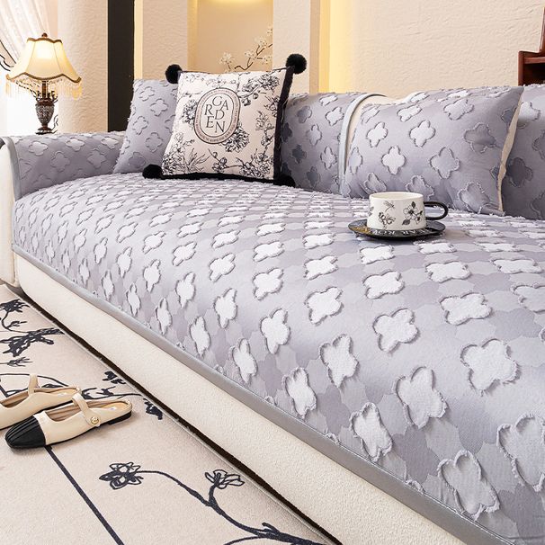 Chenille Sofa Cushion Cover Set – Customizable, Cat-Resistant Protector For Sectional Couches (Geometric Pattern, Non-Slip Backing)_voghion.com