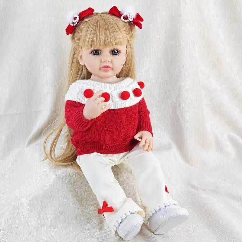 Poupée de renaissance 55 cm 22 pouces bébé entièrement en vinyle cadeau de Noël pour filles bricolage princesse jouet préscolaire cadeau cadeau d'anniversaire_voghion.com