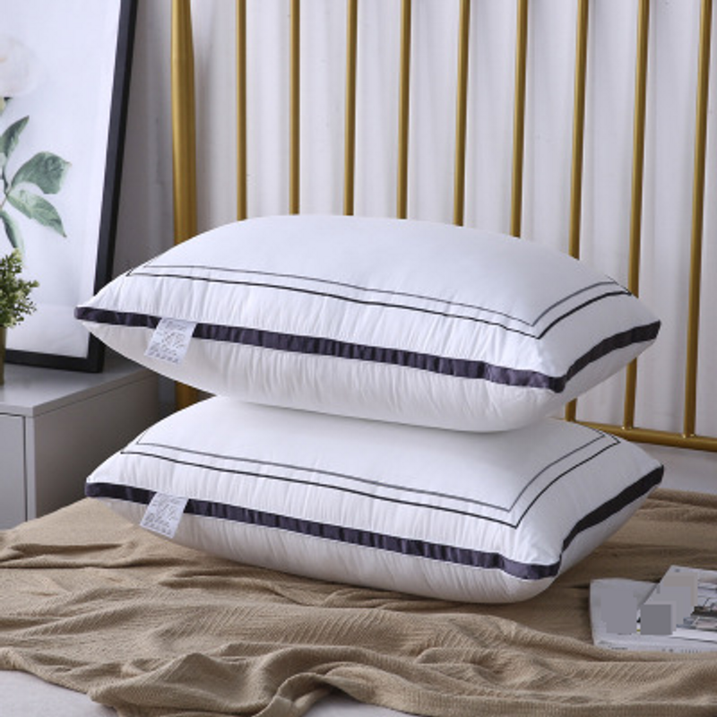 Cotton Hotel Ribbon Back Word Embroidery Feather Velvet Pillow Core Adult Pillow Neck Protection Shaping_voghion.com