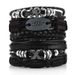 Mulsanne Leather Skull Multi-layer Bracelet For Men New Hip-hop Style Braided Jewelry_voghion.com