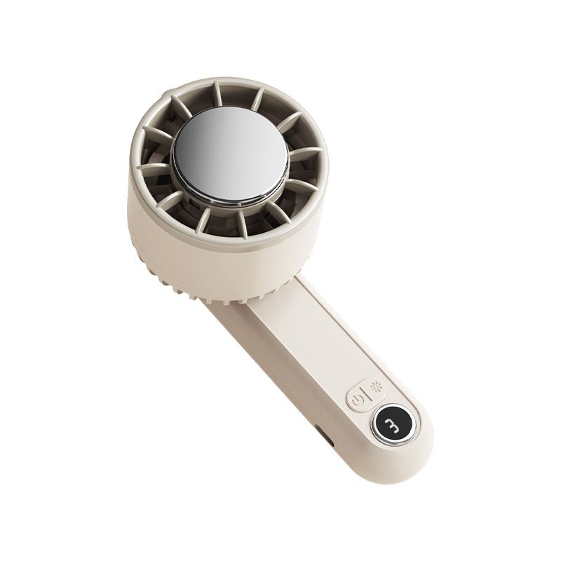 Ventilatore portatile ricaricabile tramite USB - Mini ventilatore da scrivania pieghevole con display digitale e raffreddamento a ghiaccio (3 velocità, portatile per ufficio/dormitorio/esterno)_voghion.com