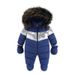 Warme winterbabyromper met bontkraag en wanten - Zachte fleecegevoerde jumpsuit voor peuters (1-3 jaar, 80-100 cm) - Winddicht polyester - Sneeuwpak_voghion.com