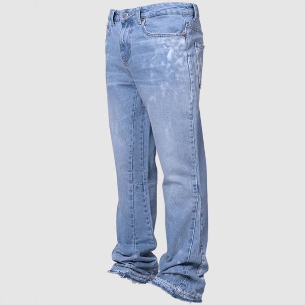 Jeans da uomo classici elasticizzati a gamba dritta, comodi e con elastico in vita, per abbigliamento casual_voghion.com