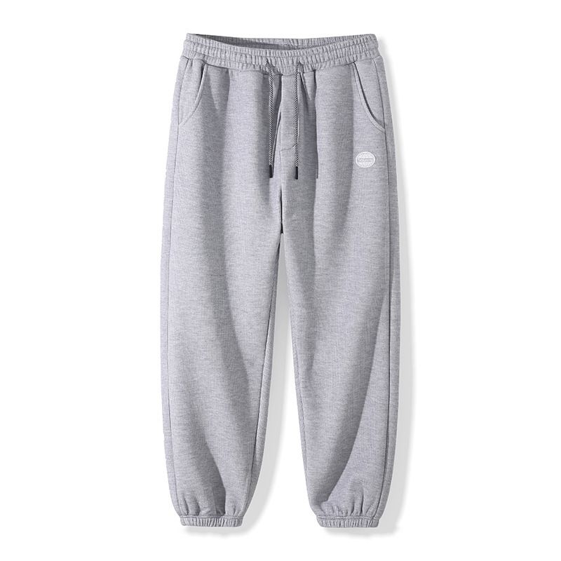 Herrenbekleidung Waffel-Jogginghose Herren Freizeitsporthose Herren lange Hose Herren Herbst und Winter japanische trendige Herrenbekleidung lockere Bündchen_voghion.com