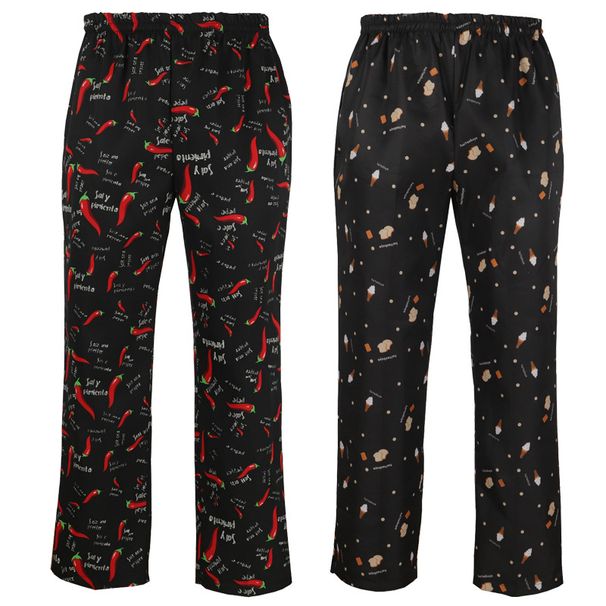 Herrenbekleidung Version Hotel Arbeitskleidung Restaurant Eismesser und Gabel kleiner Pfeffer voll elastische Kochhose_voghion.com