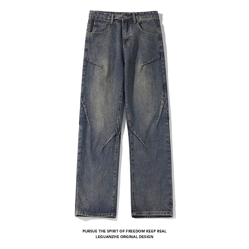 Herrenbekleidung 2024 Frühjahr Neue weiße Basis Große Größe gewaschene Nähte Jeans M 5X GK24124 Sonderangebot P40_voghion.com