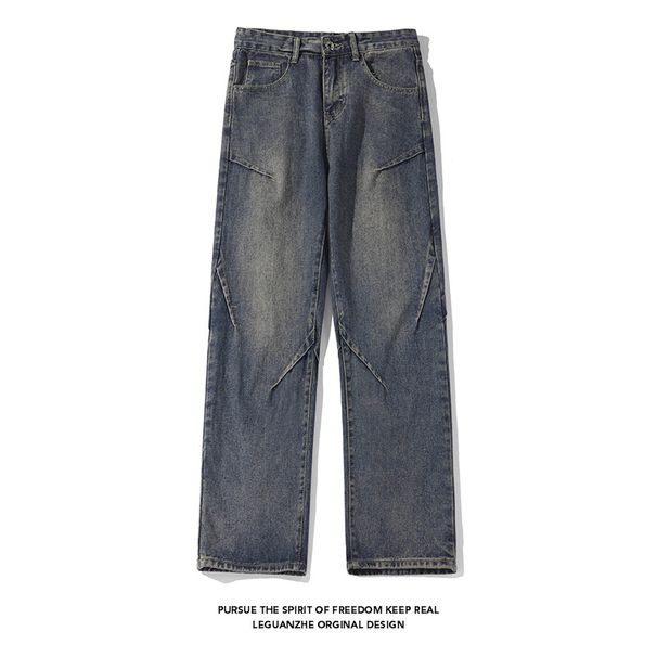 Herrenbekleidung 2024 Frühjahr Neue weiße Basis Große Größe gewaschene Nähte Jeans M 5X GK24124 Sonderangebot P40_voghion.com