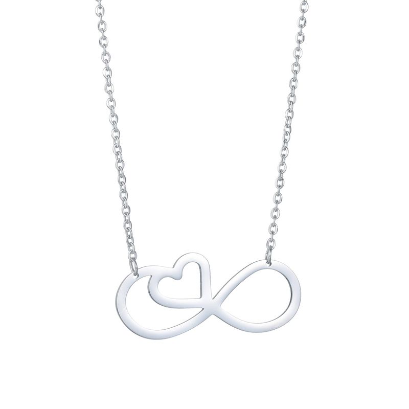 Women's geometric set chain jewelry solid color light luxury women's simple bow heart necklace_voghion.com