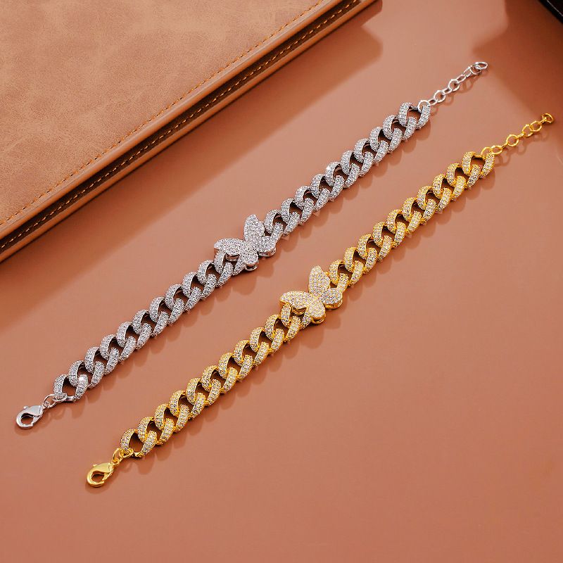 Bracciale cubano, farfalla, hip-hop maschile alla moda su Instagram, hip-hop da strada alla moda femminile, personalità di coppia cool_voghion.com