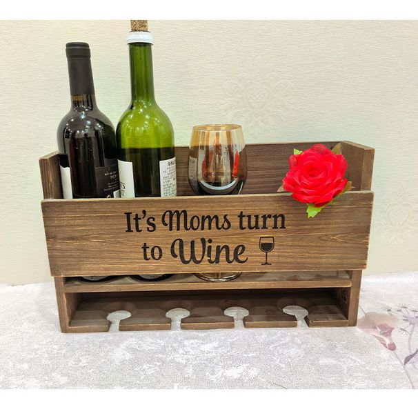 Storage Household Wooden Red Glass Inverted High-End Luxury Wine Rack Single_voghion.com