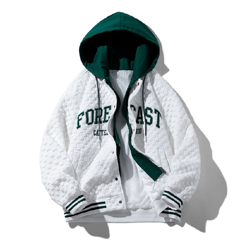 Man's clothing Baseball uniform embroidered two hooded casual loose jacket trend_voghion.com
