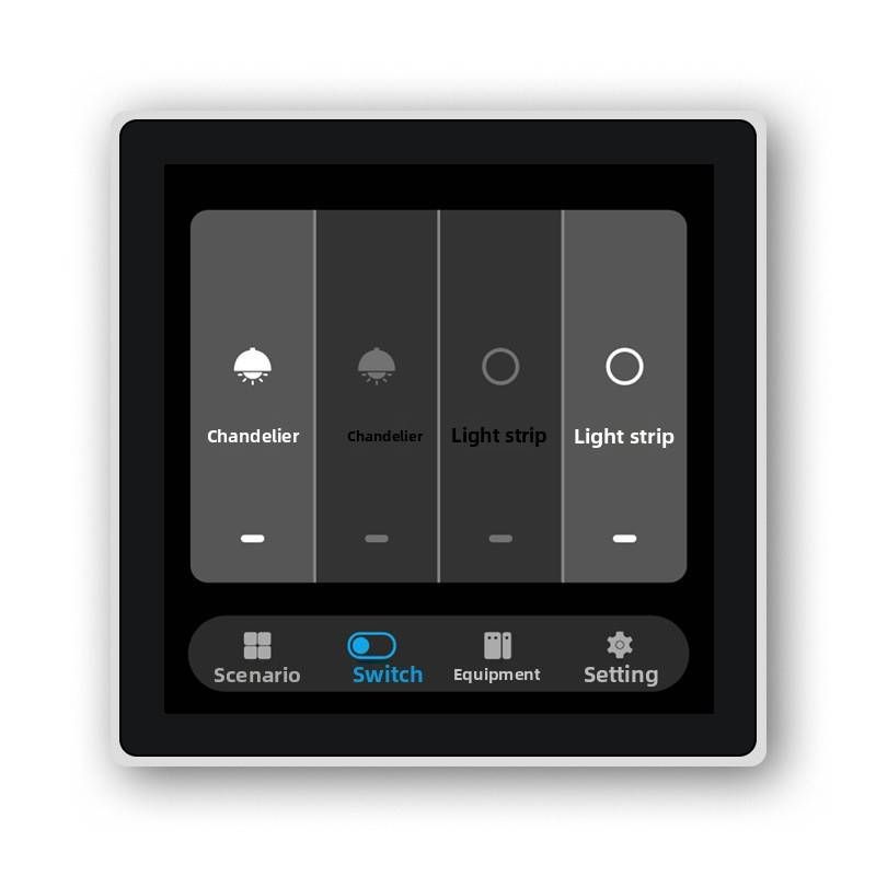 Tuya Smart Touch Switch - 4-Channel Relay With Scene Control Touchscreen Panel (CE/FCC Certified Wall Mountable)​_voghion.com