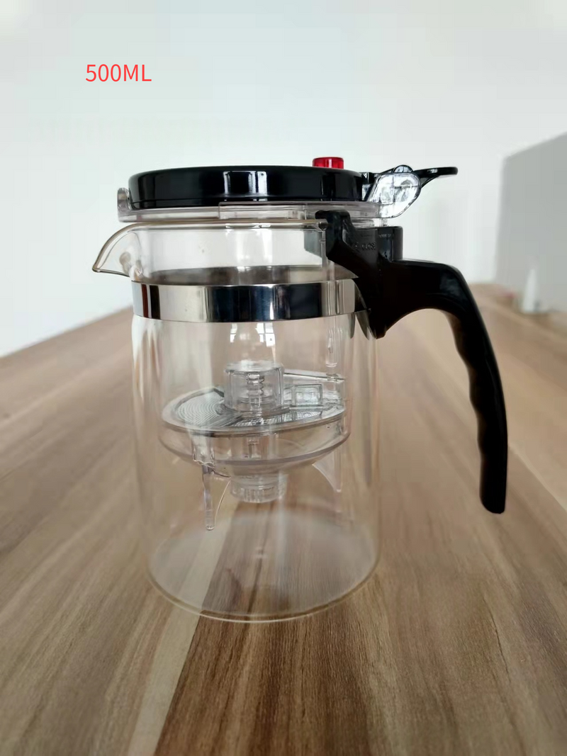 Premium Borosilicate Glass Teapot With Removable Infuser - 500ml/750ml/900ml, Chinese-Style Minimalist Design, Leak-Proof & Heat-Resistant_voghion.com