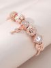 Braccialetto con perline a forma di lanterna cava con fiore diamantato e chiave a forma di cuore, da donna, nuovo e alla moda_voghion.com