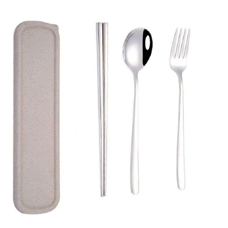 3pcs / Set Portable Stainless Steel Tableware_voghion.com