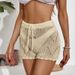 Women's Clothing New Crocheted Hollow Beach Shorts Drawstring_voghion.com