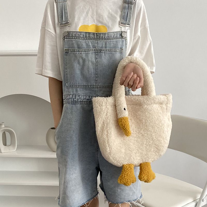 Borsa a tracolla in cashmere imitazione oca da donna Borsa a tracolla regolabile portatile in cashmere per ragazza carina con cerniera_voghion.com