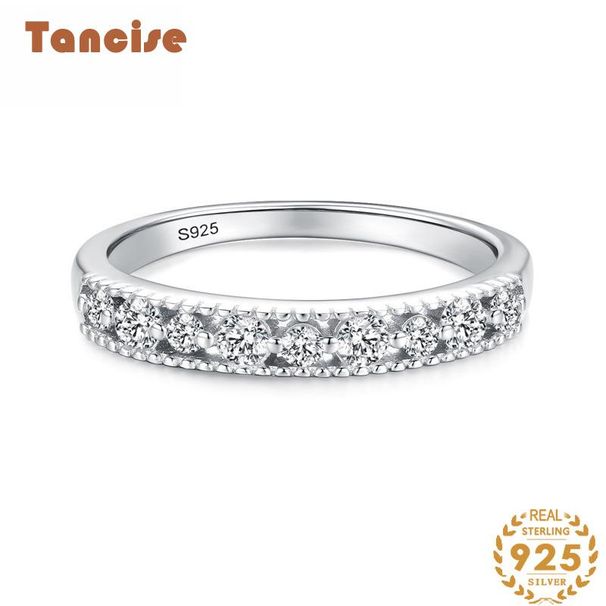Tancise klassischer Zirkon-Silberring für Damen, Schmuck, Hochzeit, Versprechen, Party, Geschenk_voghion.com
