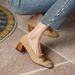 French style single shoe women 2022 spring autumn retro tassel square head women's shoes metal buckle shallow heels_voghion.com