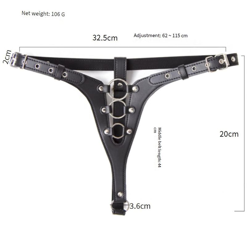 BDSM Sexy Underwear Black Bondage Belt Pants Couple Toys Female Equipment Chastity Pants_voghion.com