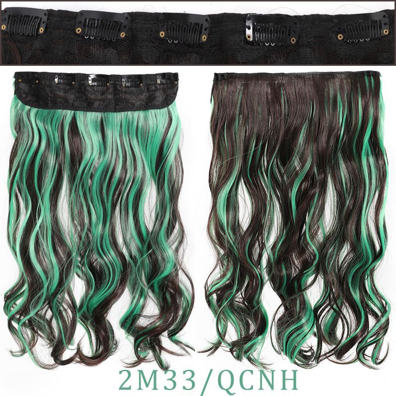 5 cartão onda destaque gradiente longo encaracolado cabelo onda química fibra peruca extensões 45cm120g peruca feminina_voghion.com