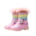 Kids' shoes Rainbow Princess Boots Autumn And Winter Plush Warm Snow Boots Little Dance Performance Boots_voghion.com
