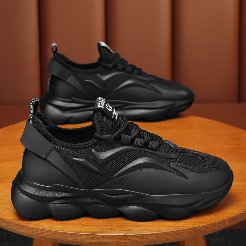 Chaussures de sport décontractées en maille respirante pour hommes, nouvelle édition coréenne, tendance, polyvalentes, surélevées, pour papa, été_voghion.com