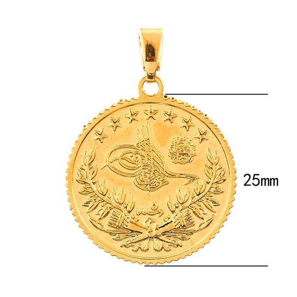 Collana con ciondolo in oro con ciondolo ad alto fascino per donne musulmane islamiche turche, gioielli tradizionali etnici arabi del Medio Oriente_voghion.com