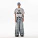 Herrenbekleidung Retro-Nische dekonstruierte Spleißen Haarrand Silhouette lockere weite Bein Wisch-Jeans für Herren_voghion.com