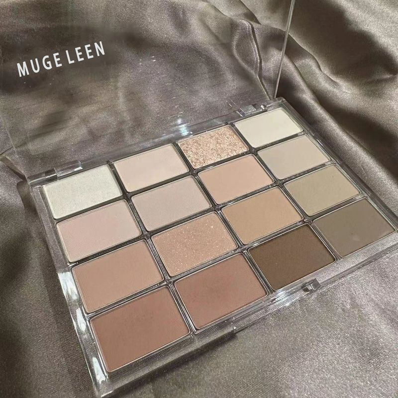 Wake up Lidschatten-Palette mit 16 Farben, Perlglanz, feiner Schimmer, geringe Sättigung, Erde, für jeden Tag_voghion.com