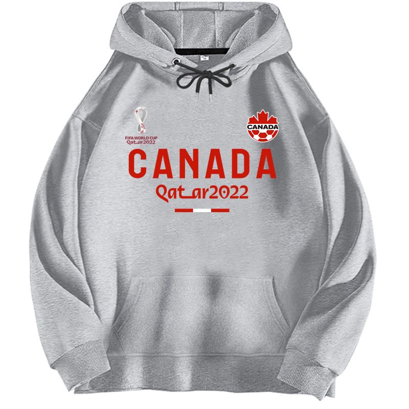 2022 World Cup Canada Football Team Hooded Sweater With Velvet Fall/Winter Loose Fashion Label_voghion.com