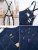 Chef, BBQ and Work Apron, 100% Cotton Canvas Large Apron with Pockets Grill and Cook - Adjustable Back Straps For Men, Women_voghion.com