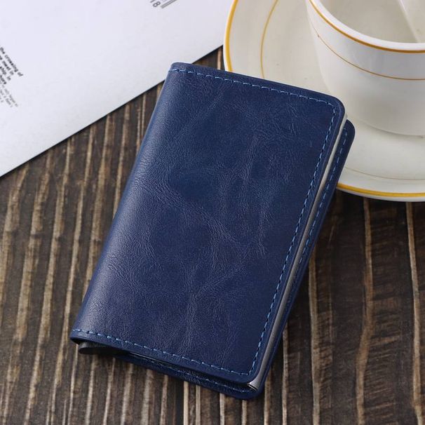 New Vertical Casual Card Case Zipper Multi Card Wallet Multifunctional Business Section Lychee Pattern Card Holder_voghion.com