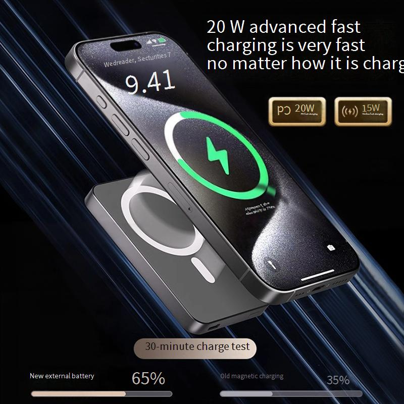 Power Bank Private Model Suitable Magnetic Wireless Charging Treasure Titanium Alloy Fast Charging Portable And Thin Mobile Power_voghion.com